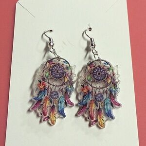 Dreamcatcher Feather Earrings